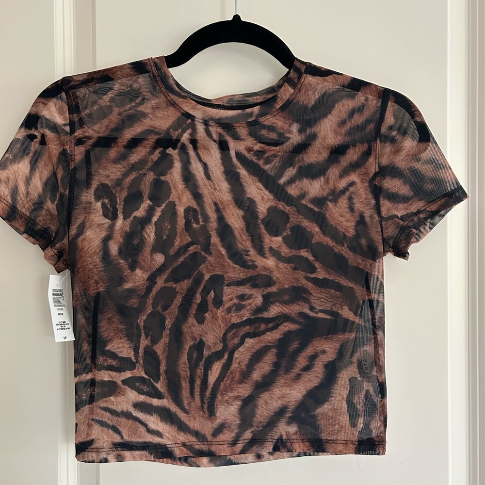 Sunday Best Brown Tiger Print Top